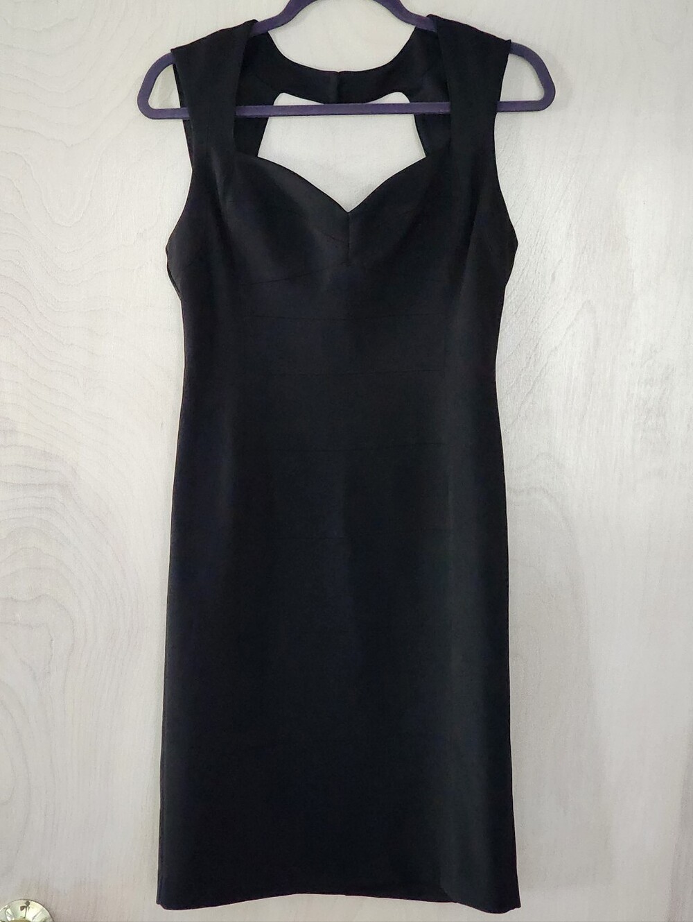 White House Black Market Black Midi Dress with Cutout Neckline